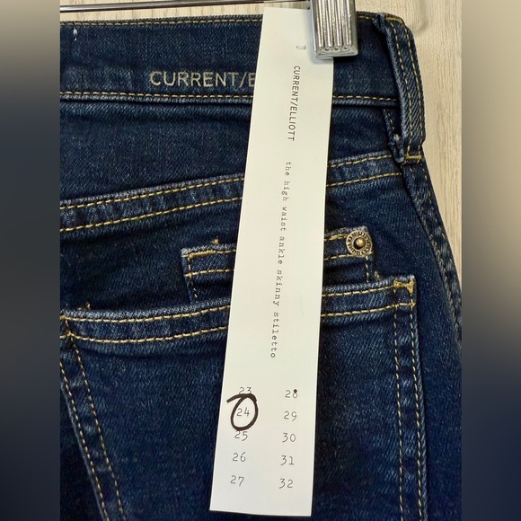 Current/Elliot High Waisted Ankle Skinny Stiletto Size 24 color Demir NWT - Picture 4 of 4